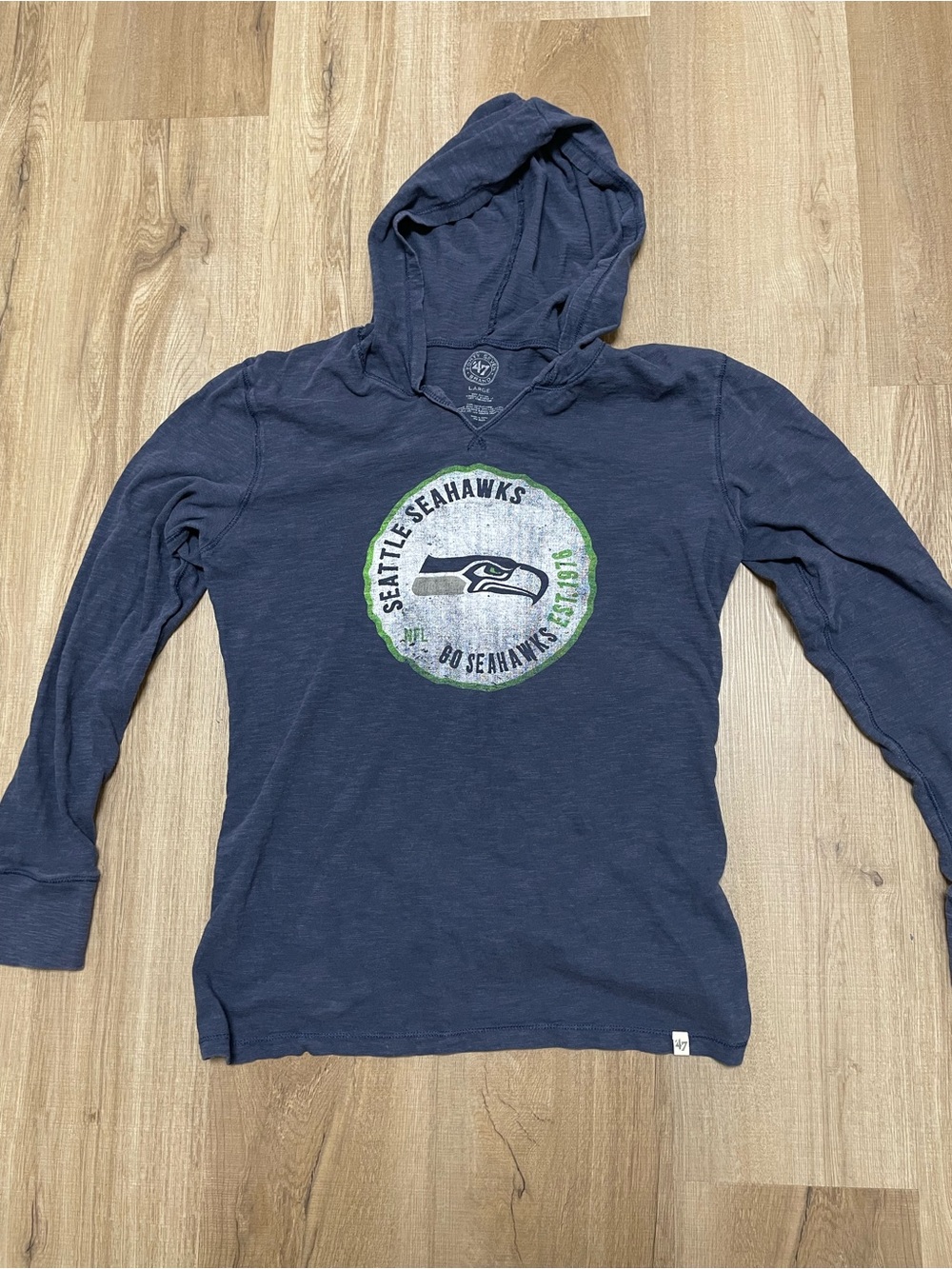 Seattle Seahawks Navy Women’s Lightweight Hoodie Size L